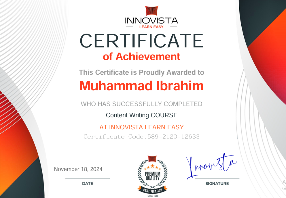 Content Writing Certificate